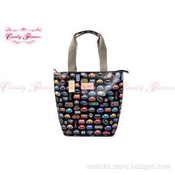 Colorful Lovely big handbags for girls , Cars Pattern black